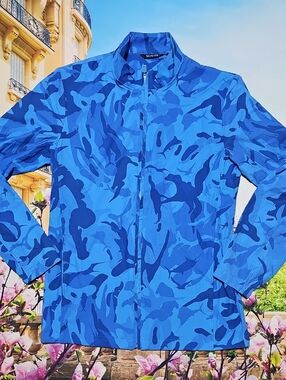 Scales Camouflage Blue Full Zip Jacket Size Small NWT